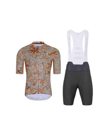 HOLOKOLO Cycling short sleeve jersey and shorts - SPARROVER - anthracite/brown